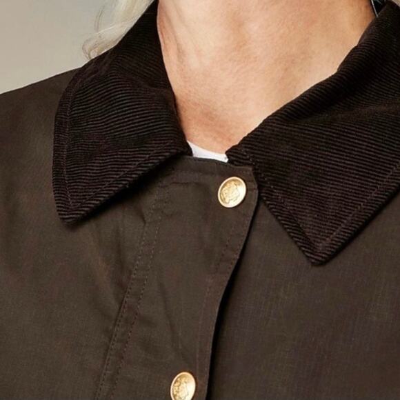 J Crew Women's Short Barn Jacket English Ripstop Cotton 2X Mossy Brown - Picture 4 of 16